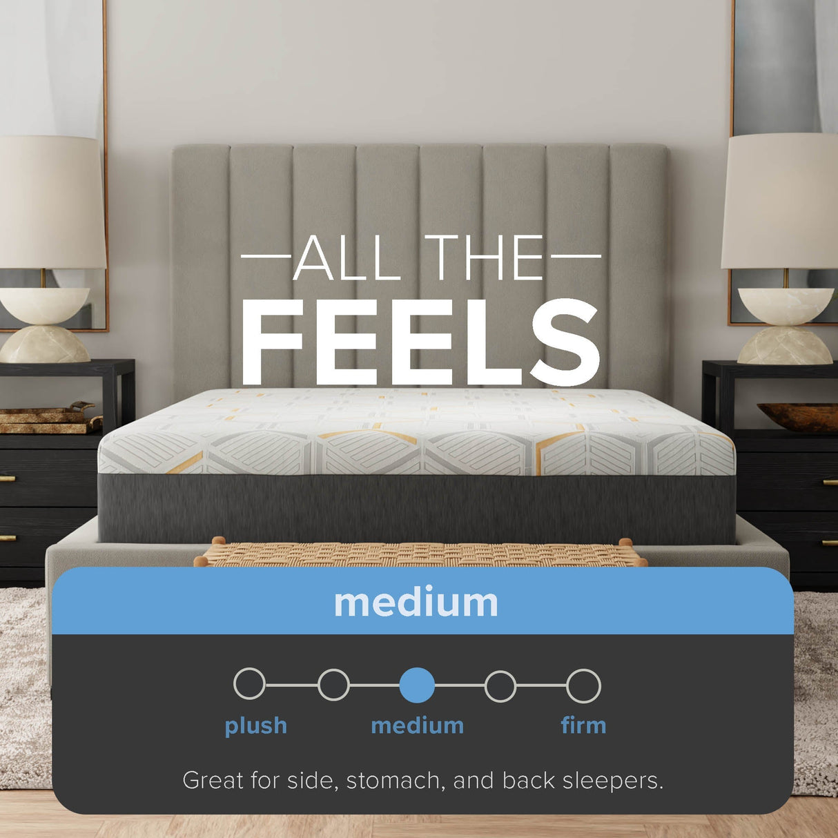 12-Inch Copper Gel Infused Memory Foam Mattress - Medium Comfort