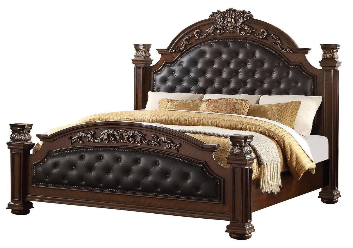 Traditional Ornate Cherry Wood 5-Piece Aspen Bedroom Furniture Set