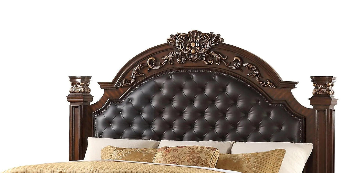 Traditional Ornate Cherry Wood 5-Piece Aspen Bedroom Furniture Set