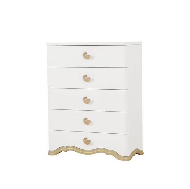Athena Ivory Bedroom Set with Light Gold Accents & Classic Design
