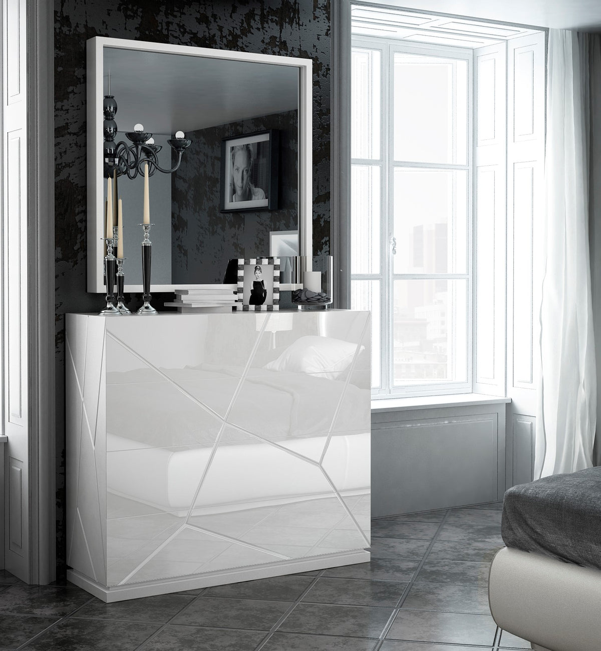 Kiu Modern White Bedroom Collection by Franco