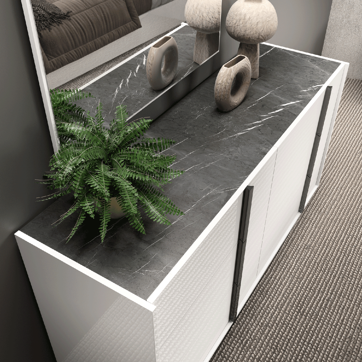 Bianca Marble Modern Bedroom Collection by Status