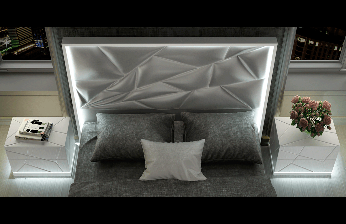 Kiu Modern White Bedroom Collection by Franco
