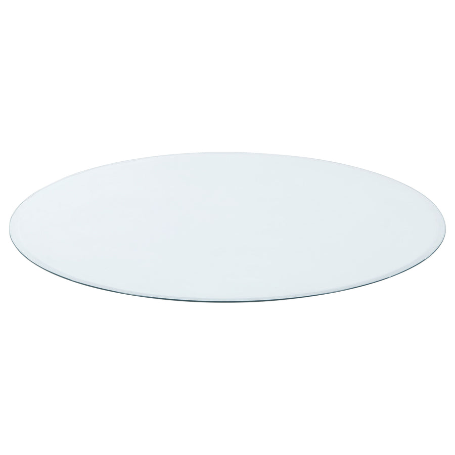 48" Round Clear Tempered Glass Table Top - 6mm with 1" Beveled Edge