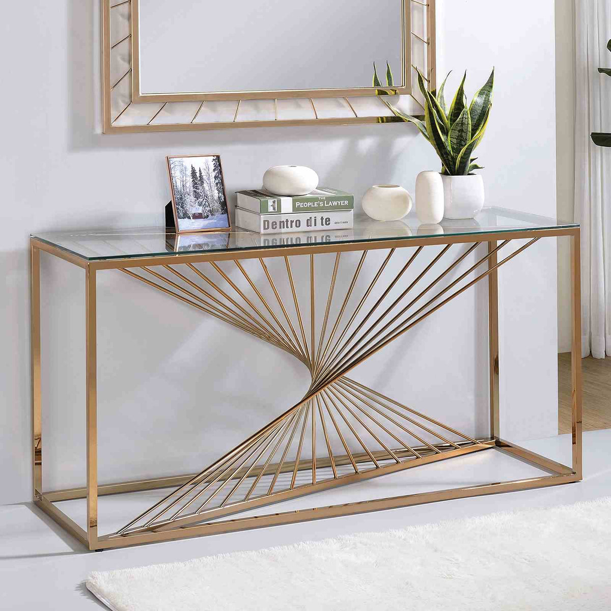 Sherbrooke Contemporary Sofa Table & Wall Mirror - Sofa Table