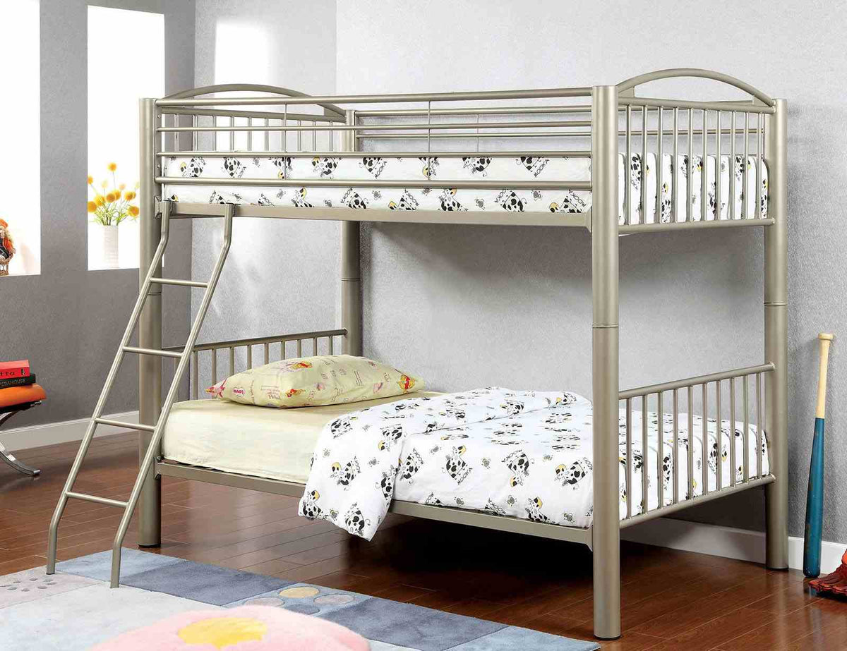 Lovia Contemporary Metal Bunk Bed - Twin over Twin