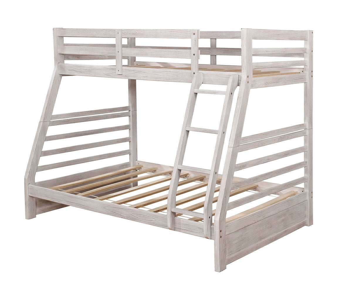 California III Twin over Full Bunk Bed with 2 Drawers - Transitional Solid Wood in 5 Finishes – Natural & White, view 5