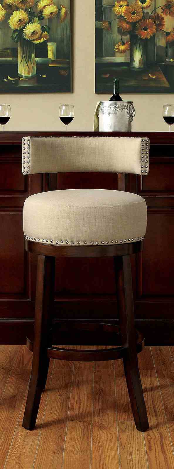 Lynsey Transitional Swivel Bar Stools, Set of 2 - 25" Counter Height