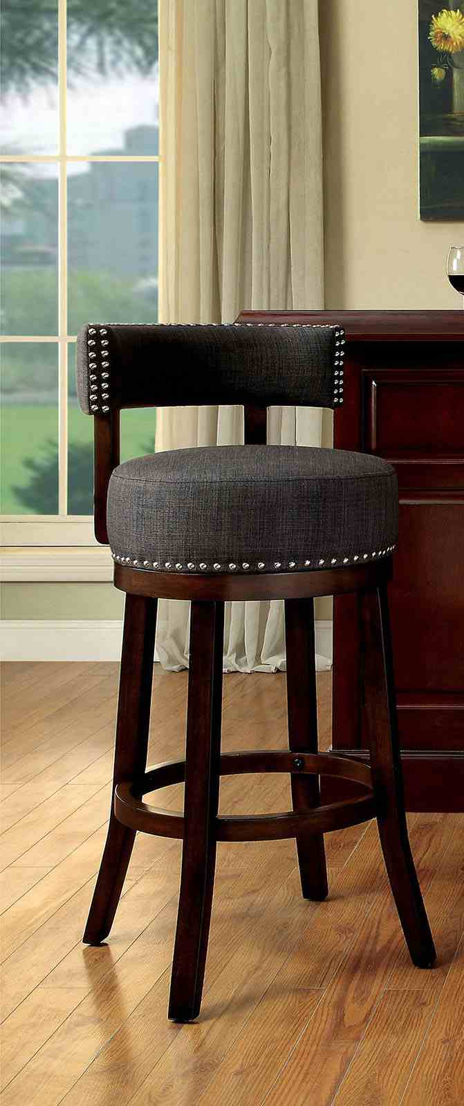 Lynsey Transitional Swivel Bar Stools, Set of 2 - 25" Counter Height