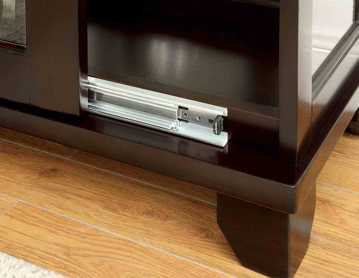 Ludden Contemporary Curio Cabinet with Sliding Glass Door - Dark Walnut – Brown, view 3