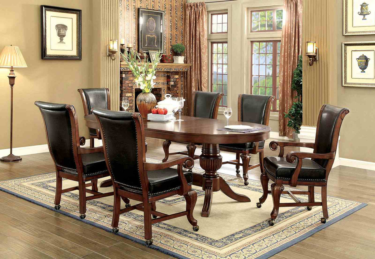 Melina 88" Convertible Game & Dining Table, 7-Piece Set & Caster Arm Chairs - Game Table Only