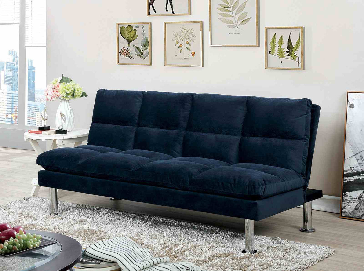 Saratoga Contemporary Futon Sofa Bed - Navy