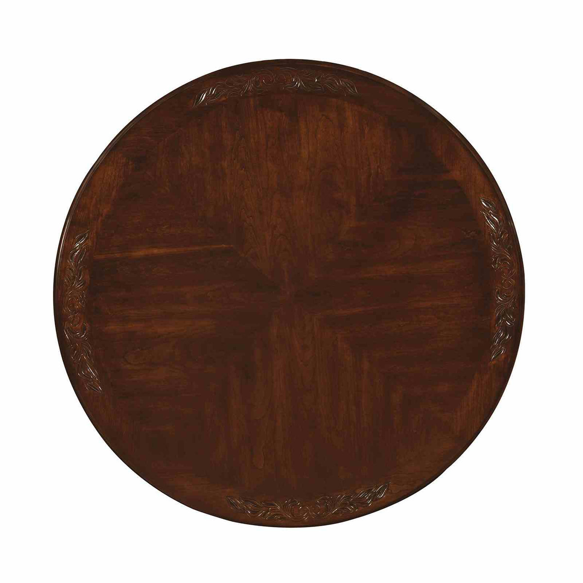 Elana Traditional Dining Collection - Round Pedestal & 89" Extendable Tables, Damask Chairs & Hutch in Brown Cherry – Brown, view 2