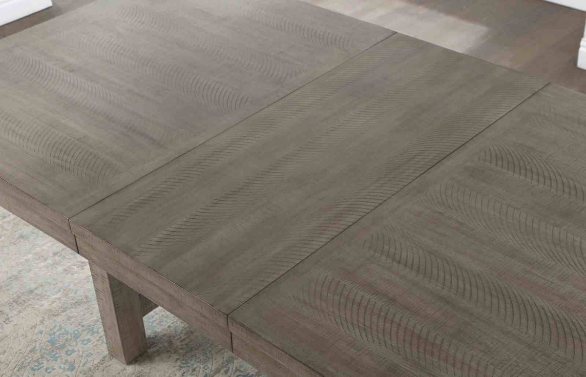 San Antonio Rustic Trestle Dining Collection - 84" Extendable Table & Upholstered Chairs in Gray – Gray, view 2