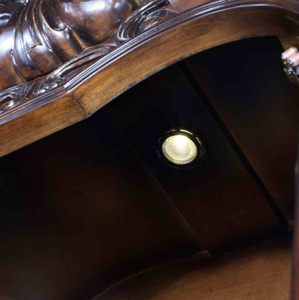 Nouvelle Traditional Dining Collection - 95" Extendable Table, Tufted Chairs & Hutch Buffet in Brown Cherry – Brown, view 10