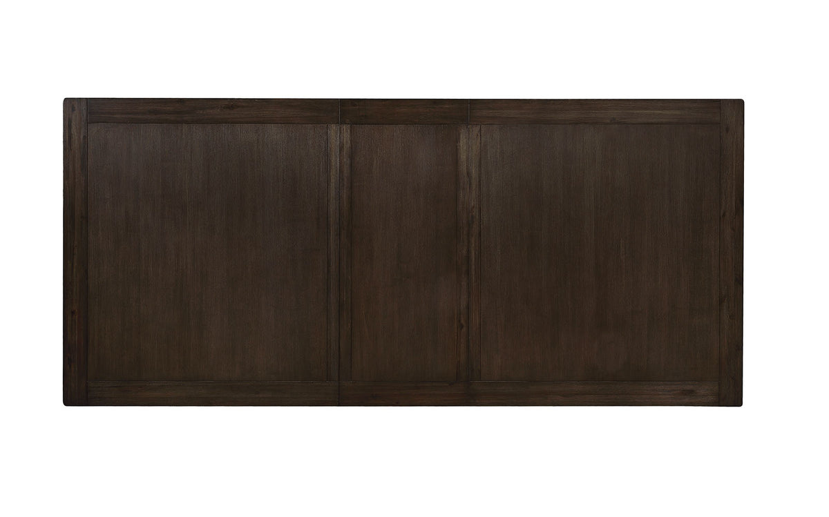 Faulk Transitional Extendable Double Pedestal Dining Collection - Table, Nailhead Chairs, Bench & Server in Espresso & Warm Gray – Brown & Gray, view 8