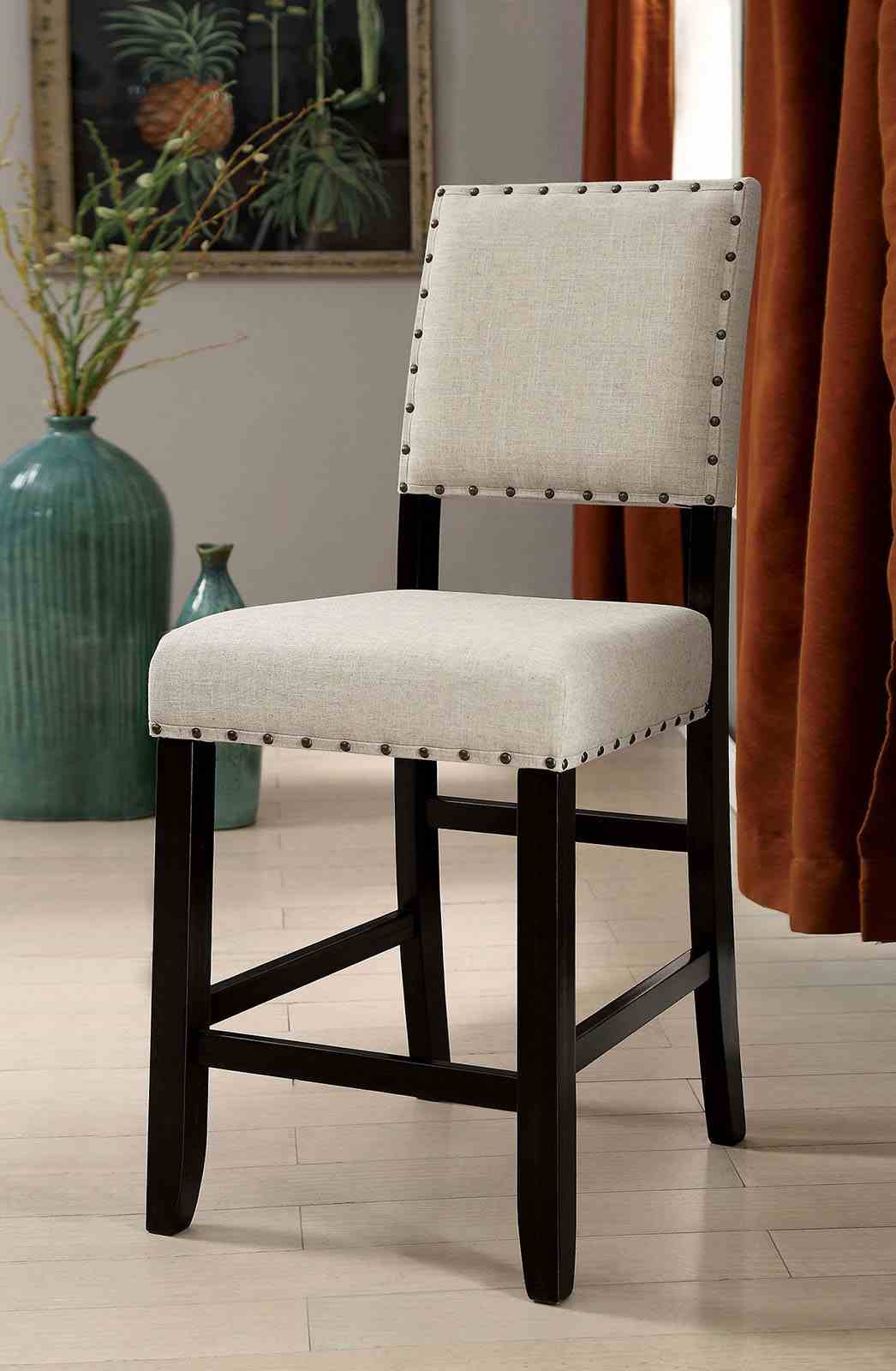 Sania Rustic Bar & Counter Height Dining Collection - Distressed Tables, Chairs & Nailhead Benches – Black & Brown, view 11