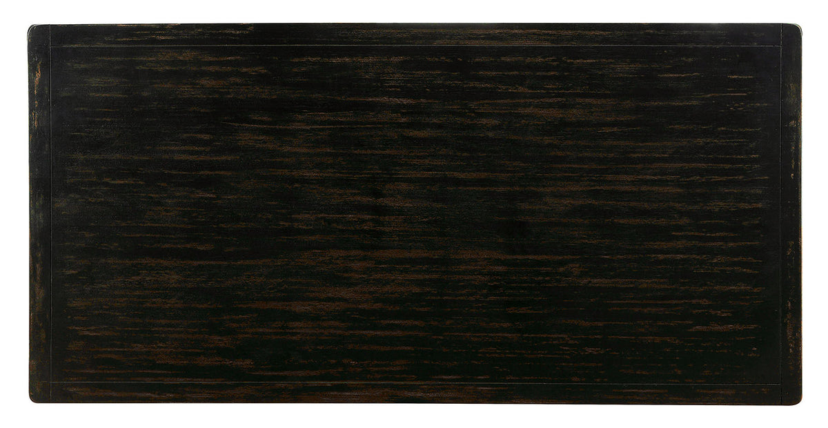 Sania Rustic Counter Height Dining Collection - Linen-Like Upholstered Seating & Distressed Antique Black or Rustic Oak – Black & Beige, view 3