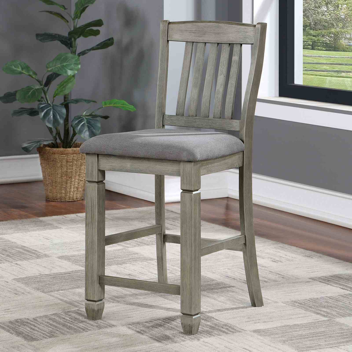 Anaya Counter Height Dining Table, Set & Chairs with Wine Storage - 2 Counter Chairs