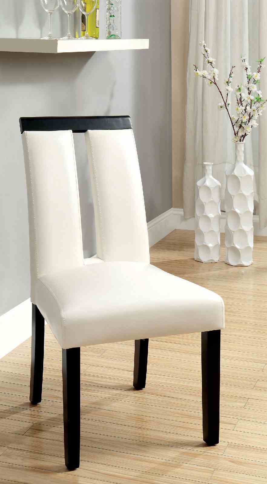Luminar Contemporary 76" Glass Insert Dining Table & Set - 2 Side Chairs