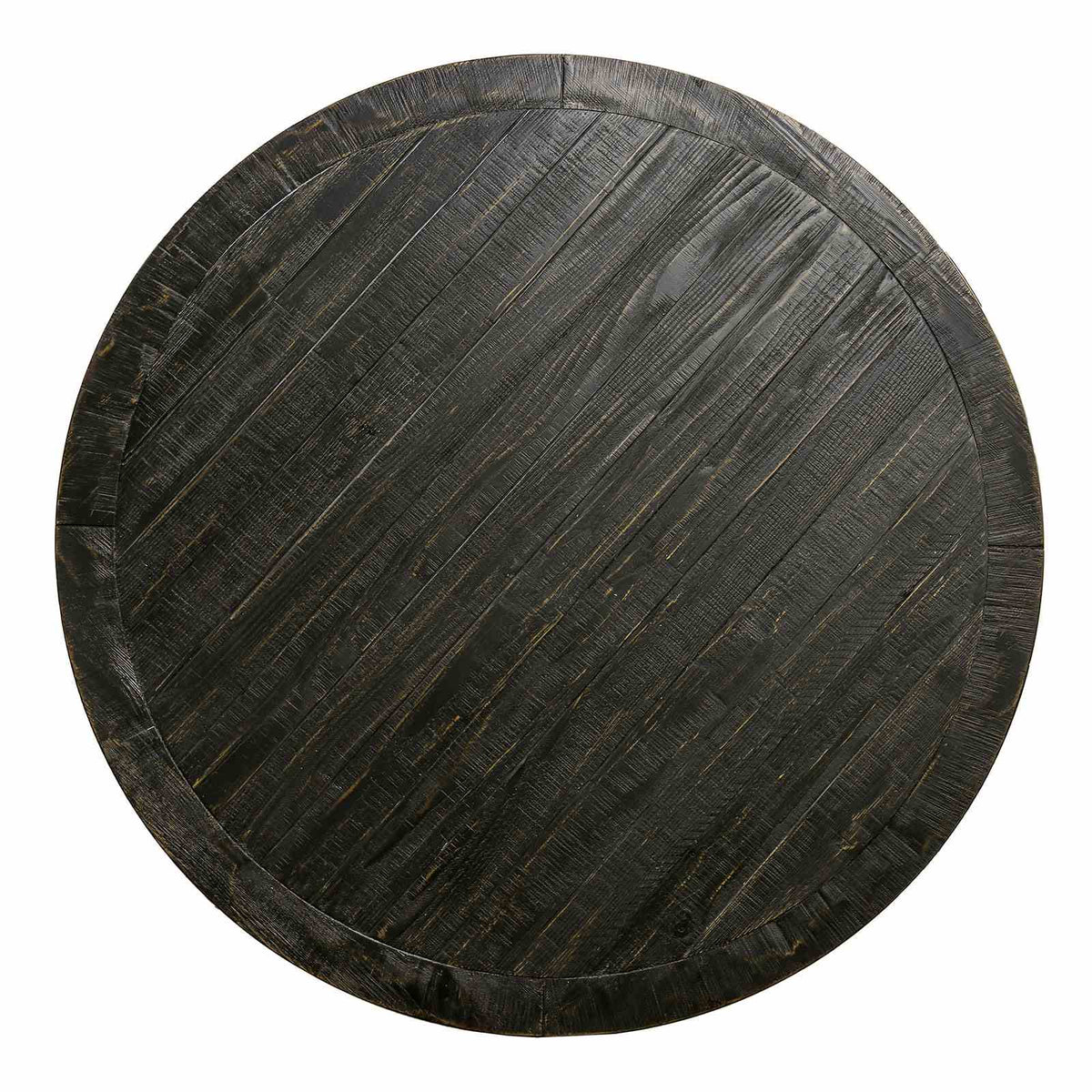 Alfred Rustic Dining Collection - 48" Round & 72" Trestle Tables, Button-Tufted Chairs & Bench in Antique Black – Black & Gray, view 18