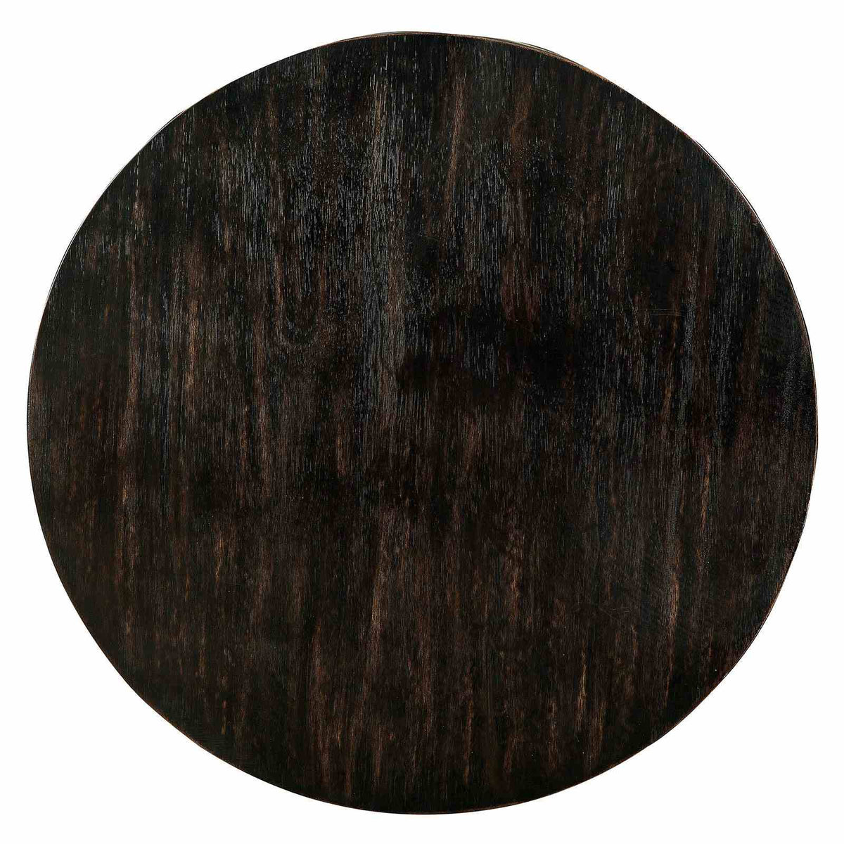 Carrie Transitional Round Coffee & End Table with Open Shelf - Antique Black – Black, view 4