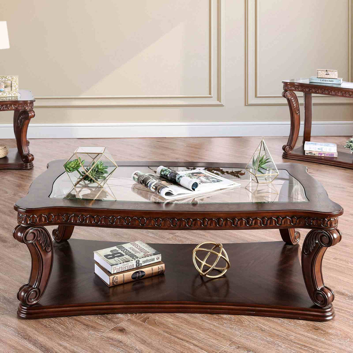 Walworth Traditional Carved Display Occasional Tables - Coffee Table