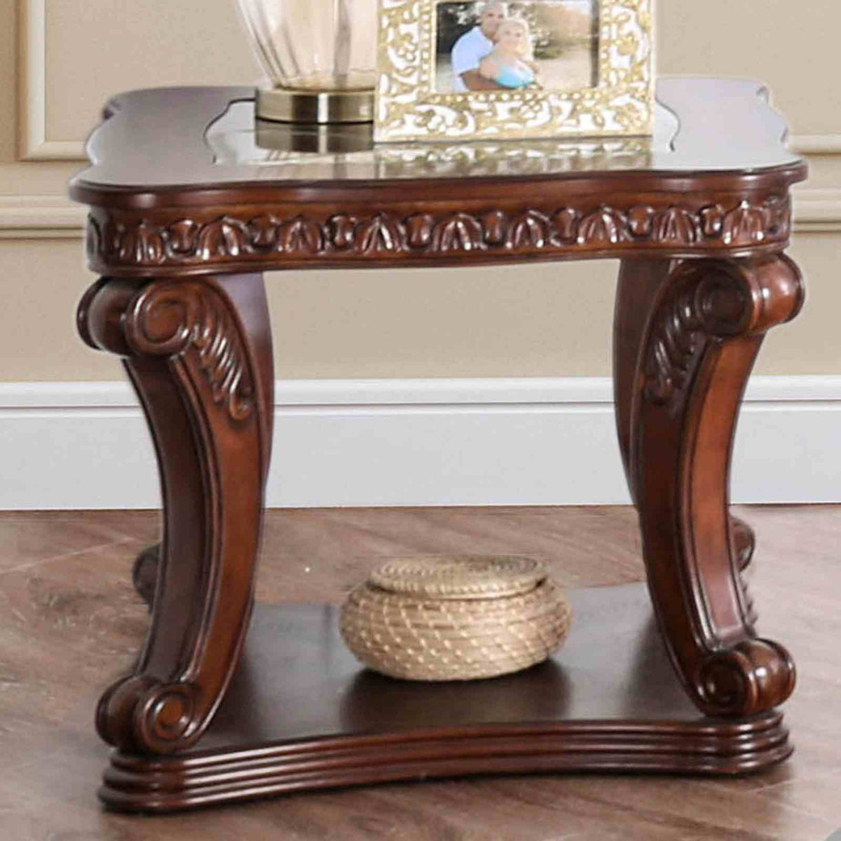 Walworth Traditional Carved Display Occasional Tables - End Table
