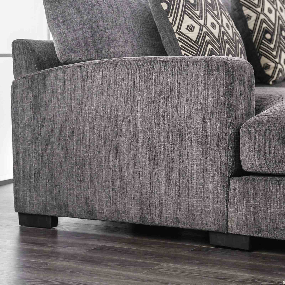 Kaylee Modular Chenille Sectional - L-Shaped or U-Shaped with Memory Foam Seats in Gray – Gray, view 11