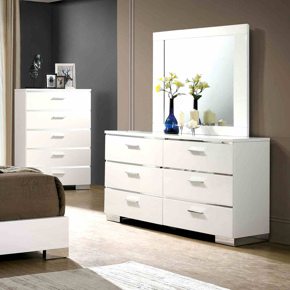 Malte Contemporary LED Platform Bed & Bedroom Collection - Dresser