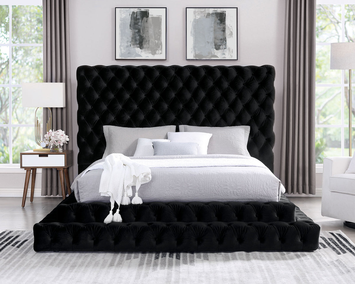 Stefania Glam Upholstered Platform Bed & Bedroom Set - Queen Bed Only