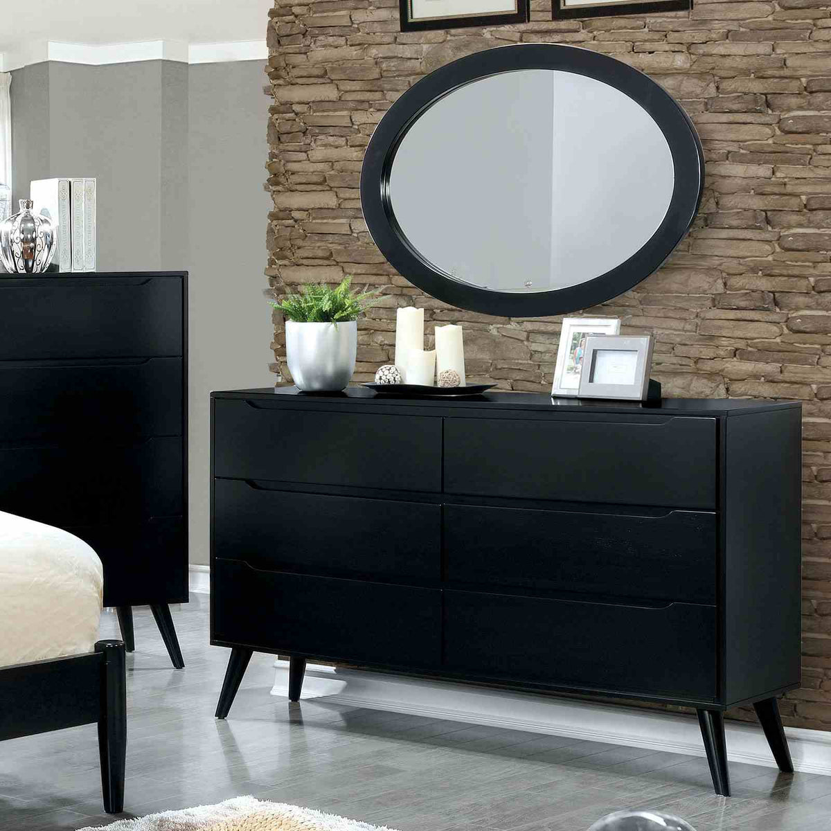 Lennart II Mid-Century Modern Platform Bed, Bedroom Set & Case Pieces - Dresser
