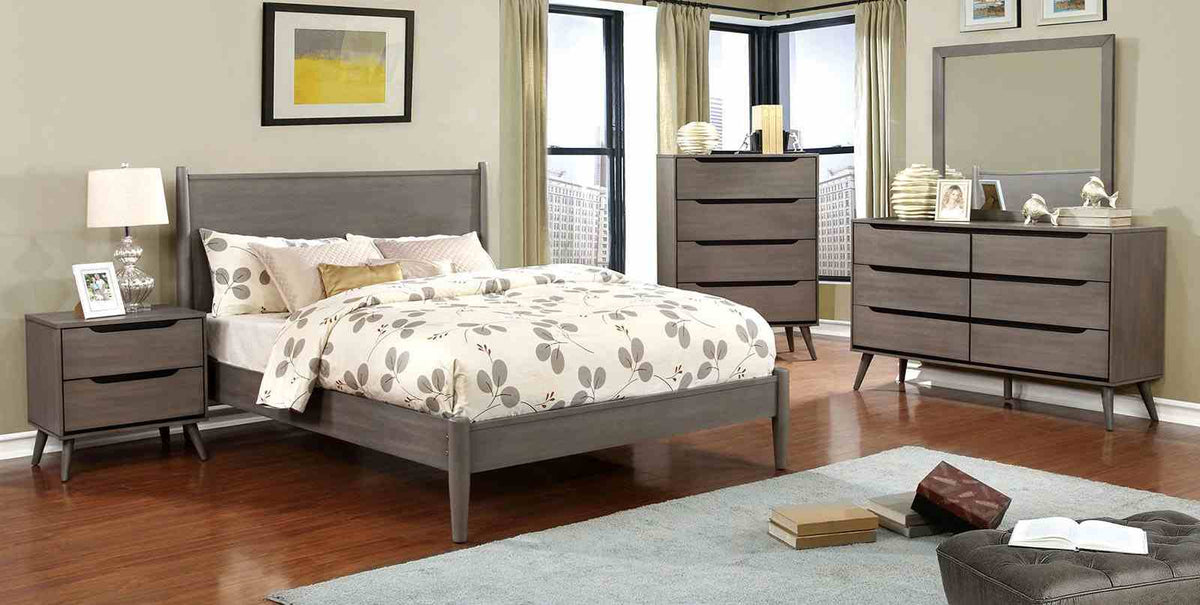 Lennart Mid-Century Modern Bed & Bedroom Collection - Queen Bed Only