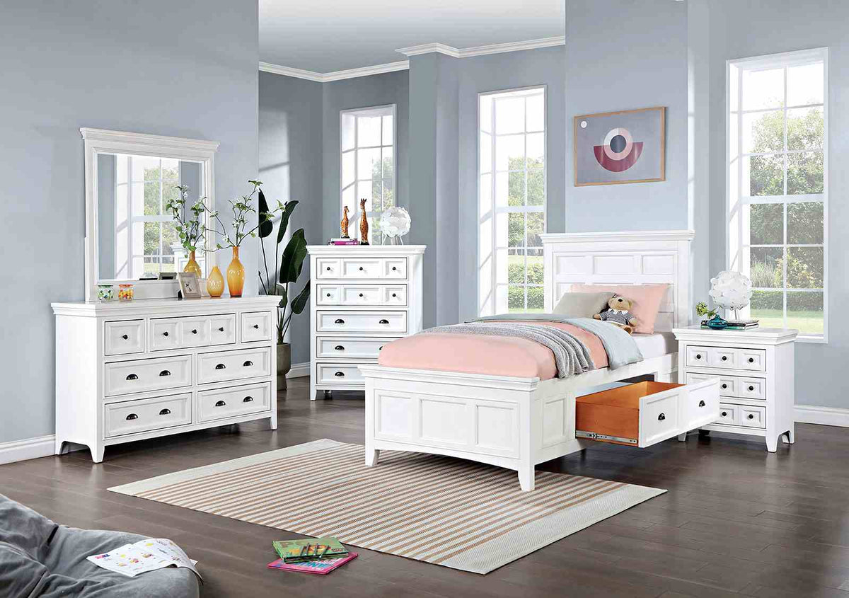 Castile Transitional Storage Platform Bed, Bedroom Set & Case Pieces - Twin Bed Only