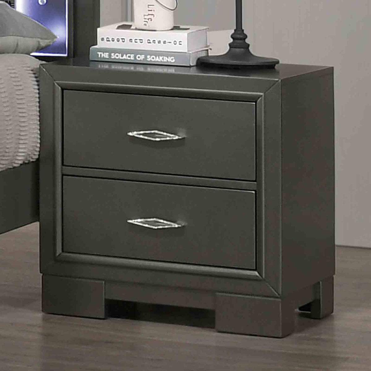 Alison Contemporary LED Platform Bed & Bedroom Collection - Nightstand