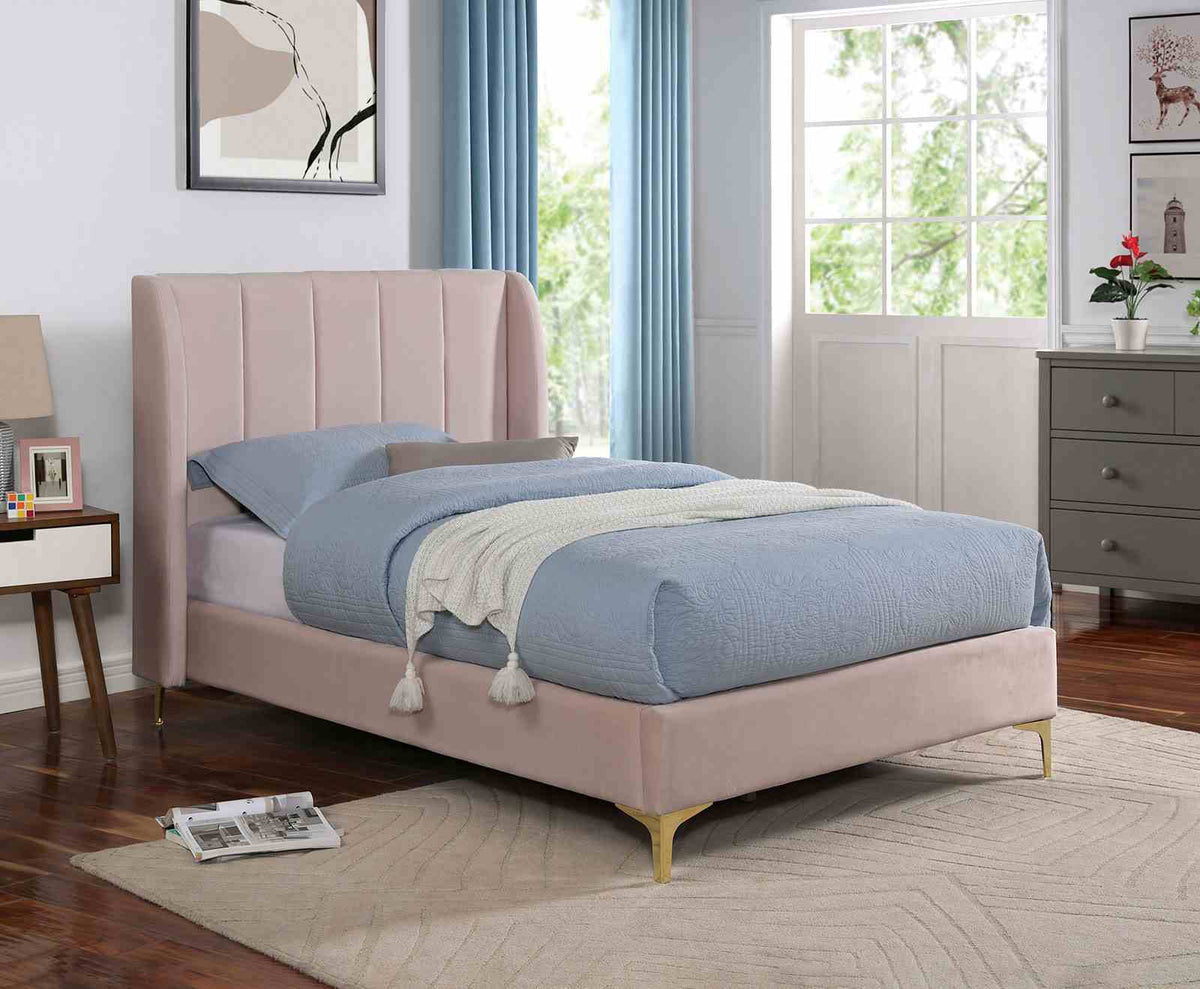 Pearl Contemporary Upholstered Platform Bed - Twin
