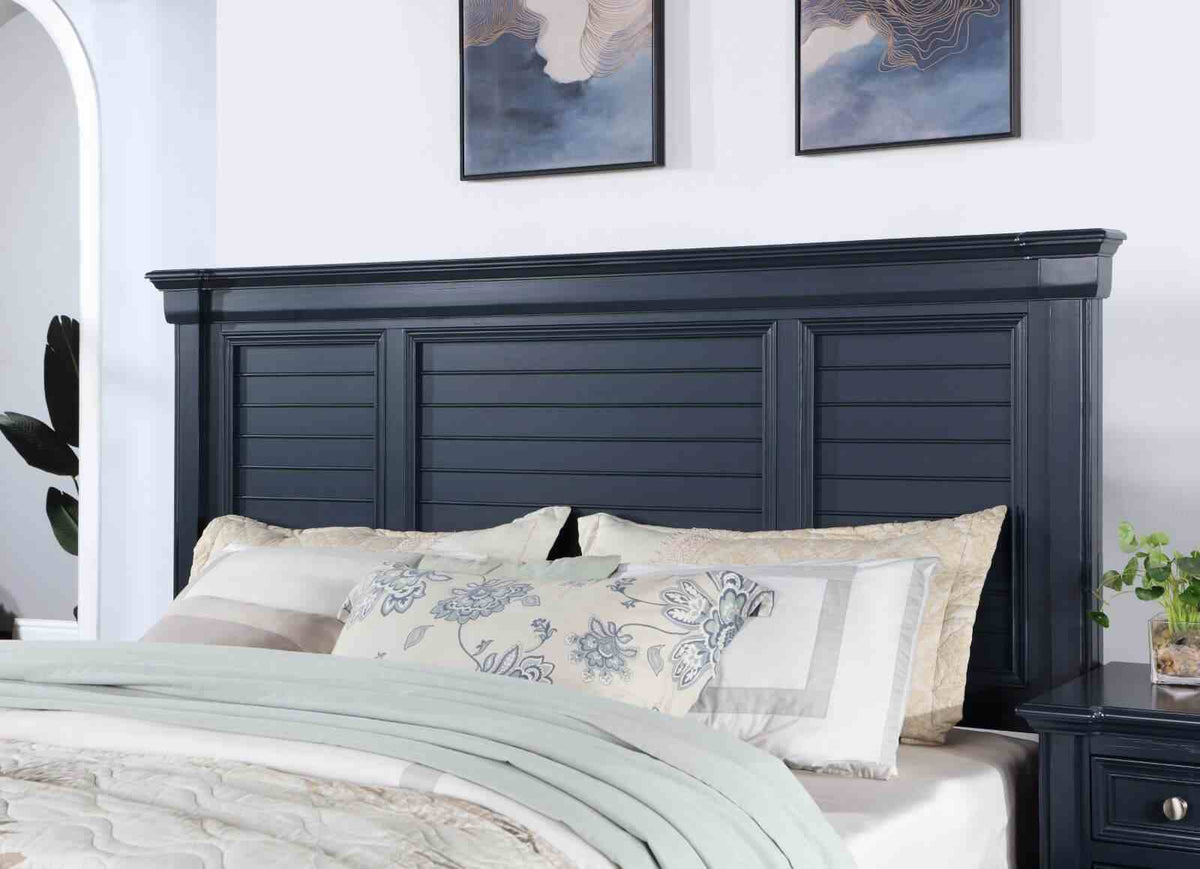 Manzanillo Transitional Storage Bed & Bedroom Collection - Footboard Drawers, Dresser, Chest, Nightstand & Armoire in Slate Blue – Blue, view 8