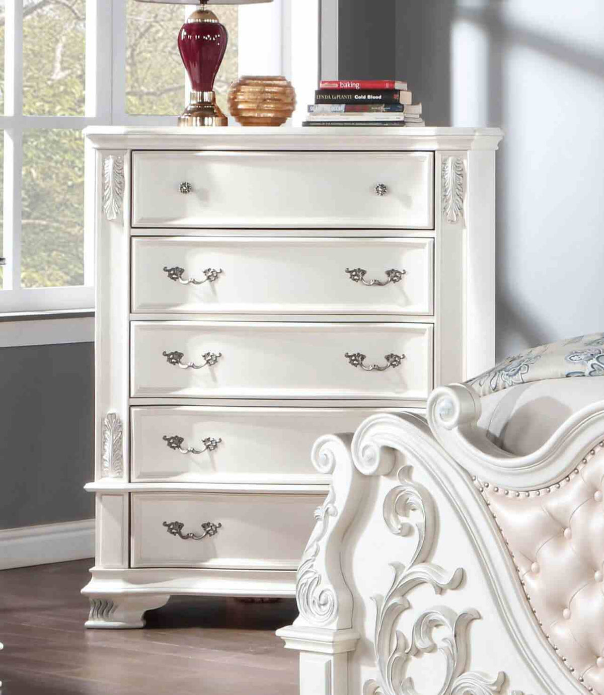 Esparanza Traditional Button-Tufted Bed & Bedroom Collection - Chest