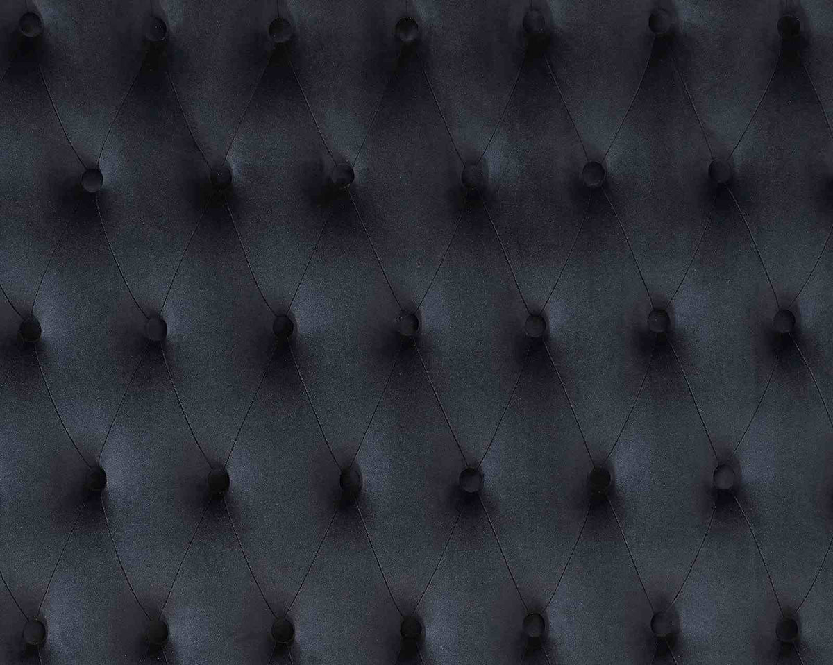 Etherea Upholstered Poster Bed with Bluetooth Speakers & USB Ports - Tufted Flannelette in Black or Gray – Black & Gray, view 2