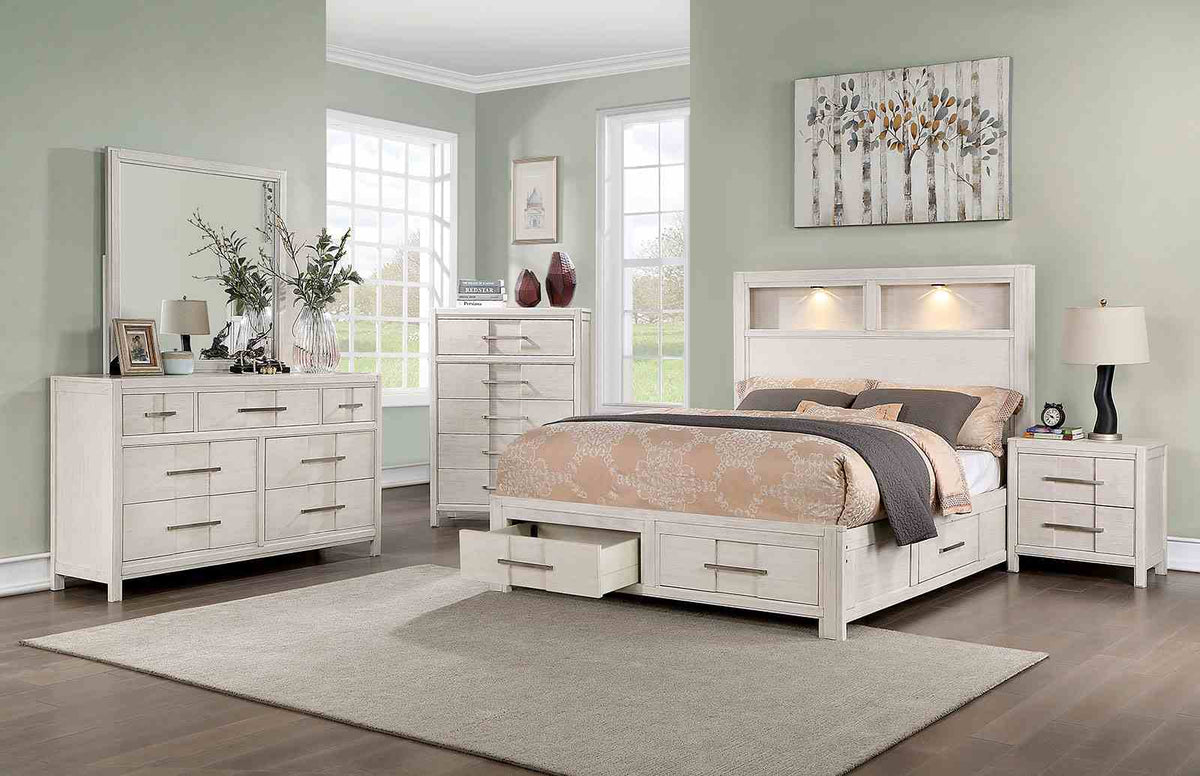 Berenice Transitional Dresser, Mirror & Chest - Dovetail Drawers in White – White, view 4