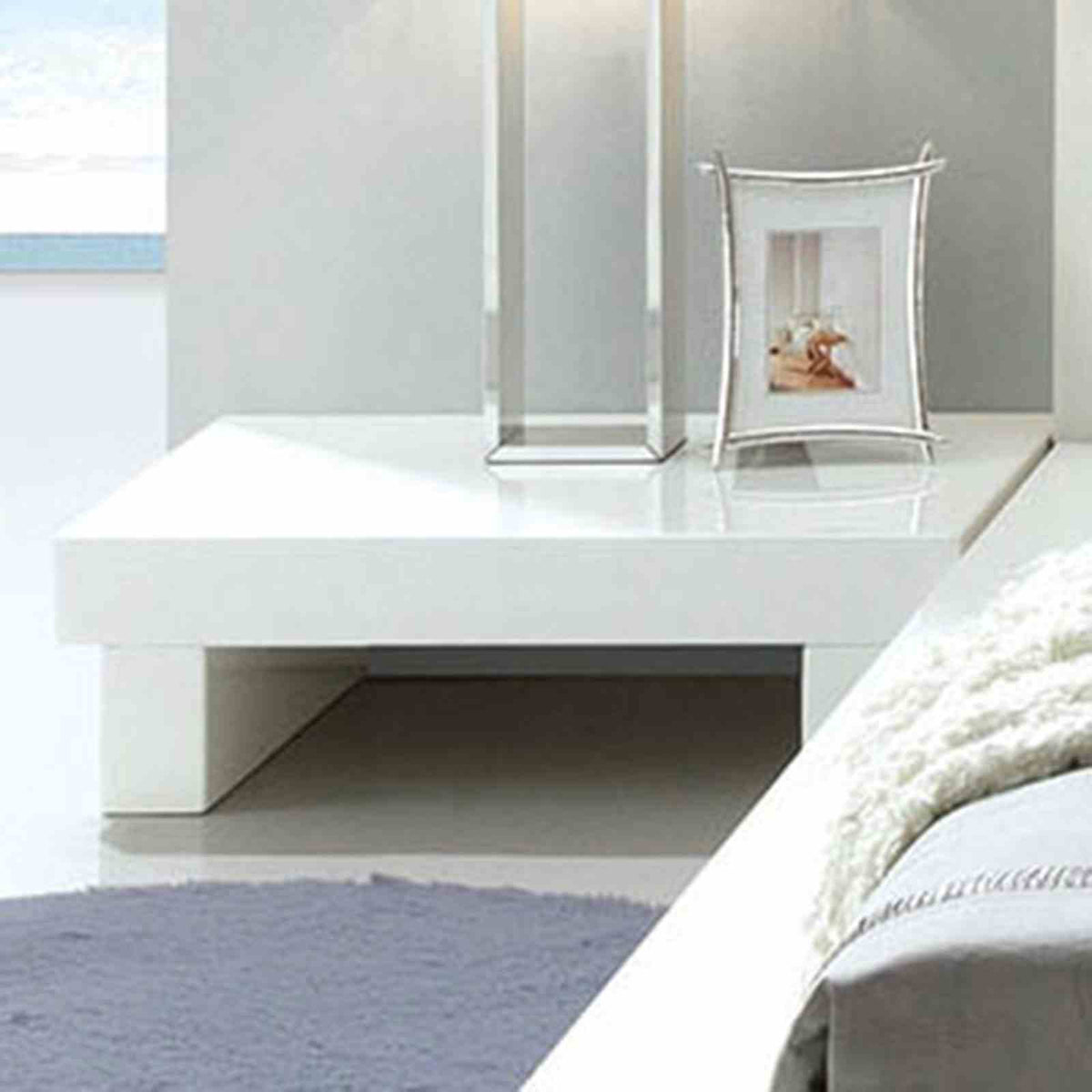 Christie Low Profile Leatherette Platform Bed & Bedroom Collection - Nightstand