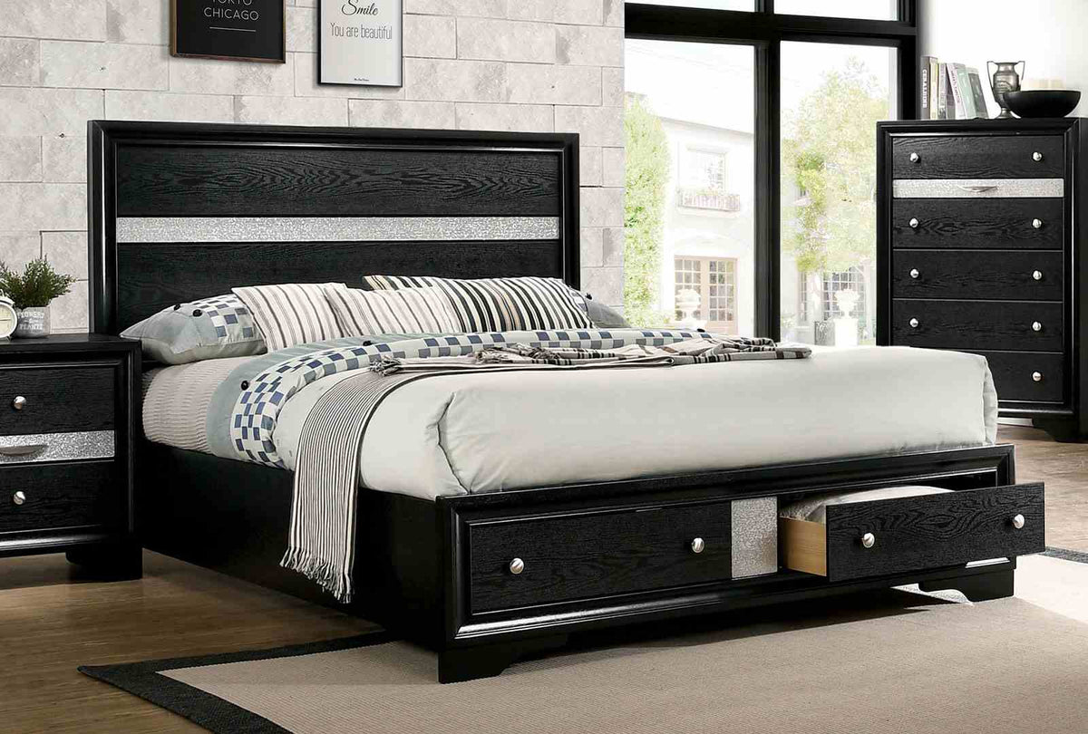 Chrissy Contemporary Storage Bed, Bedroom Set & Case Pieces - Queen Bed Only
