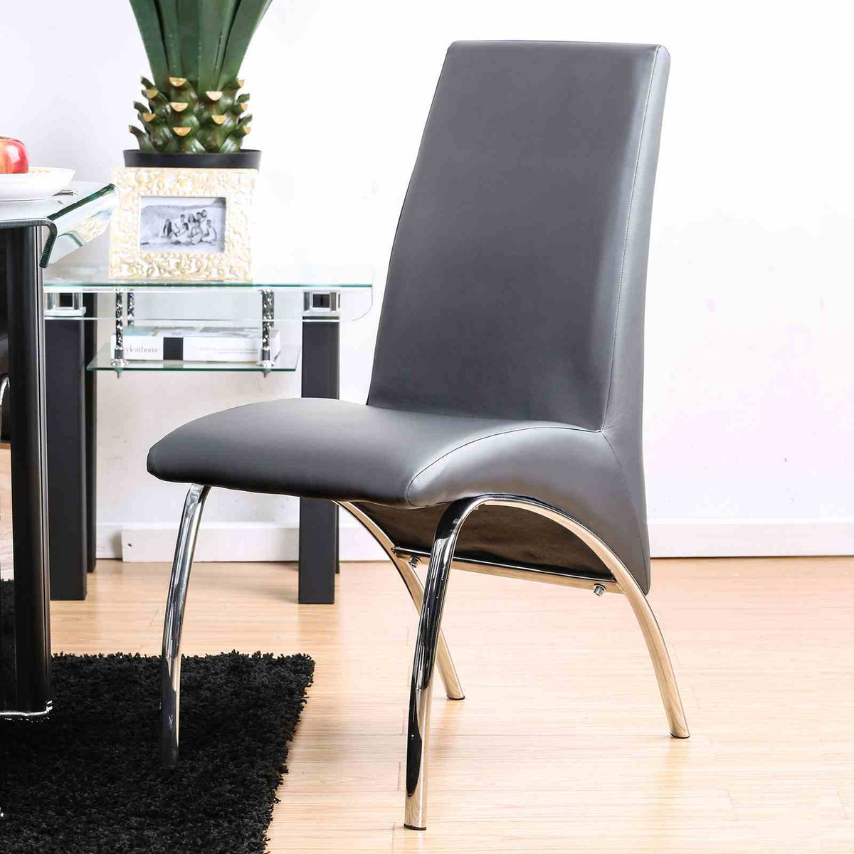 Wailoa Contemporary Leatherette Dining Chairs (Set of 2) - Gray
