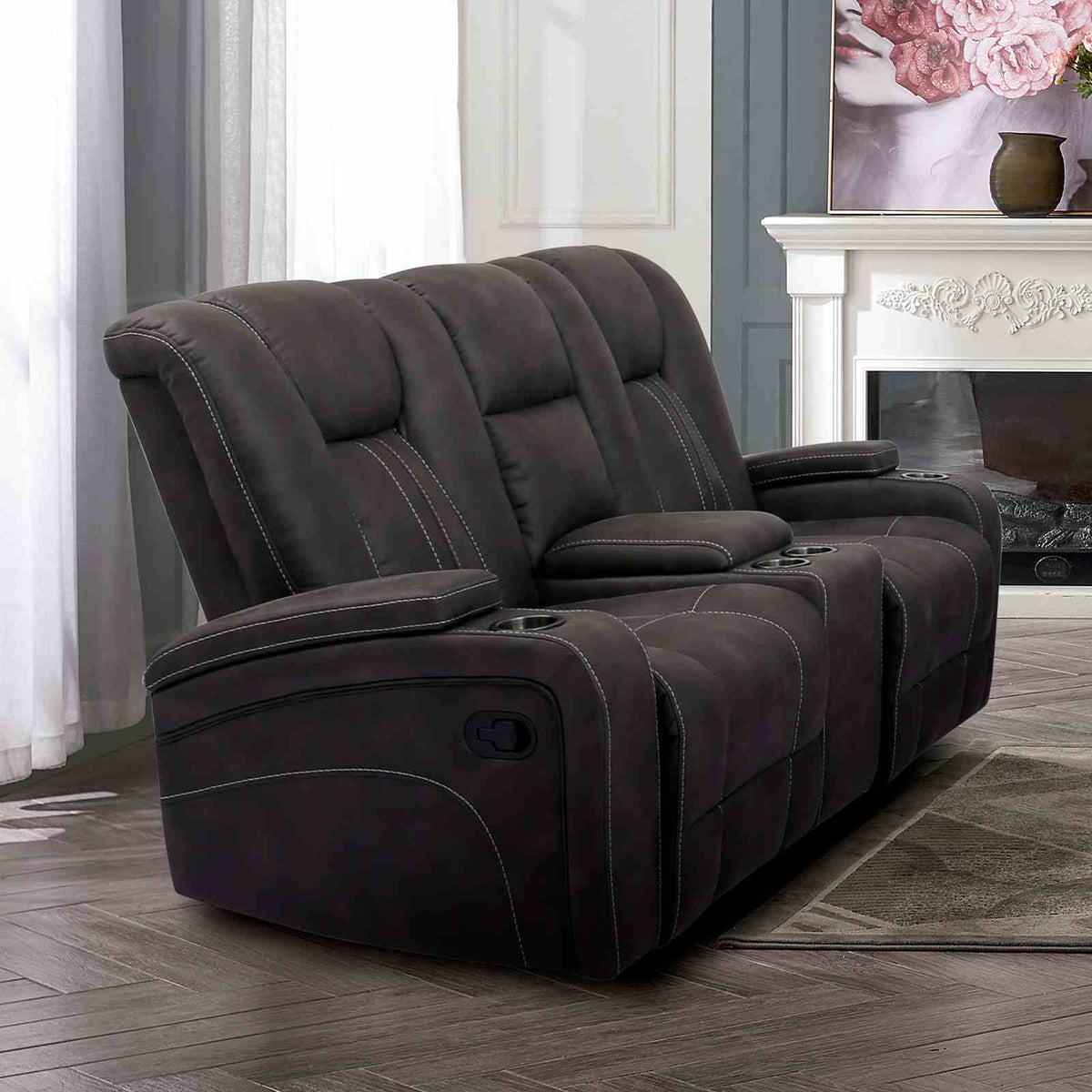 Amirah Reclining Sofa, Glider Loveseat & Recliner - Glider Reclining Loveseat