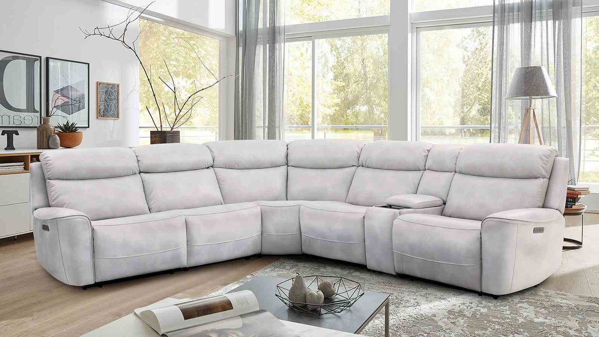 Edmondus Power Reclining Sectional - Light Taupe