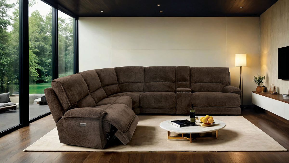 Damasus Contemporary Power Reclining Sectional with USB Charging & Console