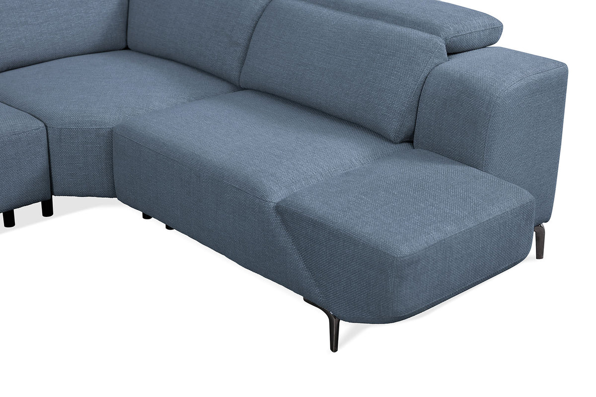 Melancton Power Reclining Sectional with Swivel Arm & Power Headrests - Oversized Seats – Blue & Gray, view 6