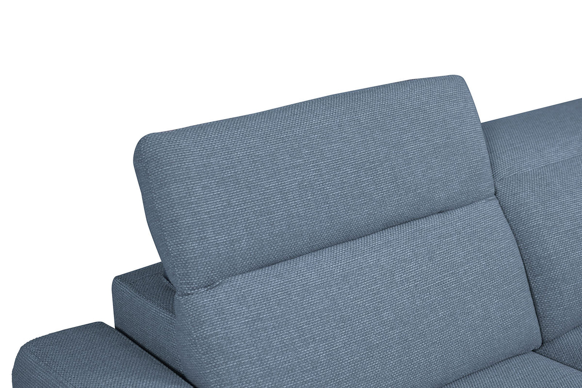 Melancton Power Reclining Sectional with Swivel Arm & Power Headrests - Oversized Seats – Blue & Gray, view 9
