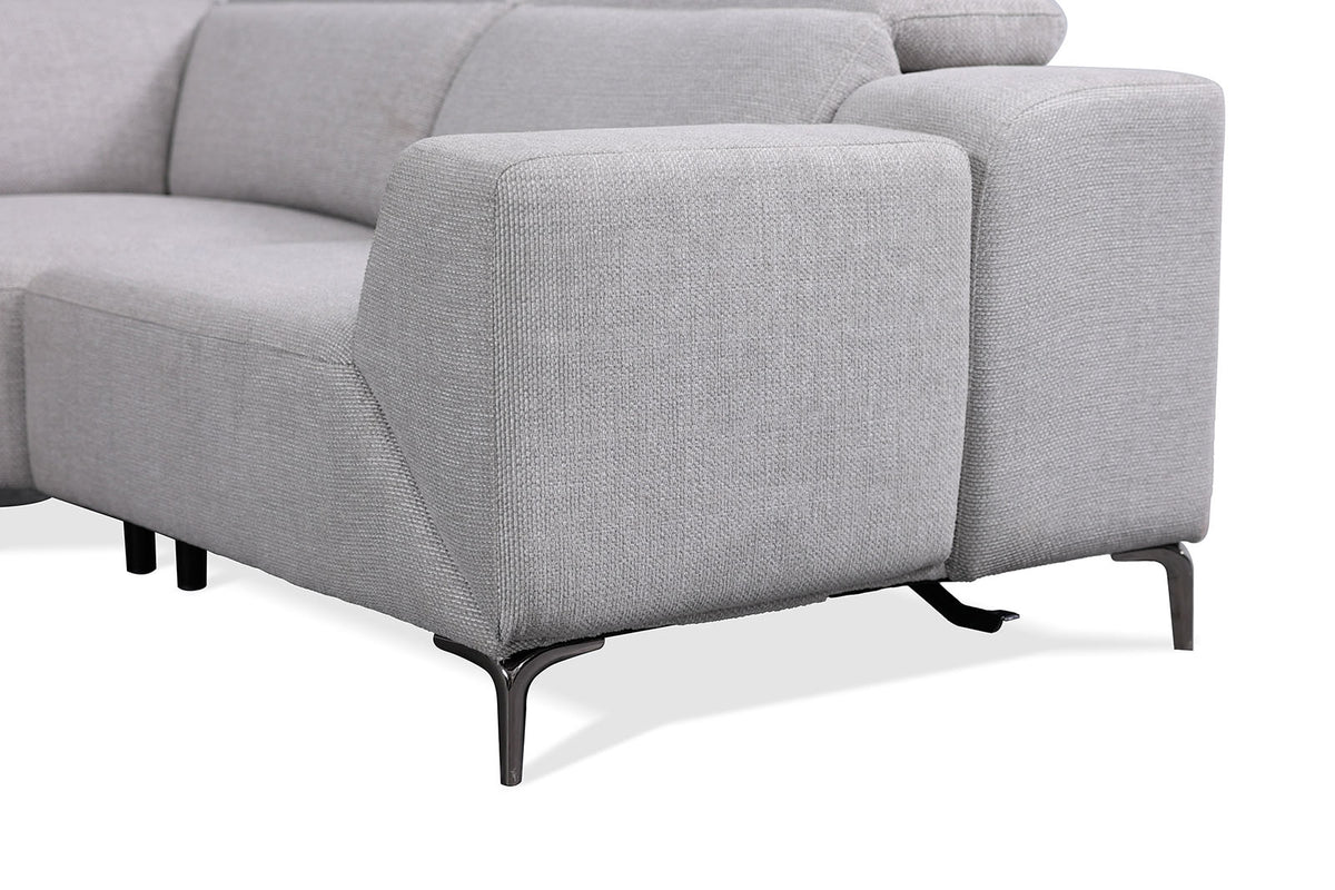 Melancton Power Reclining Sectional with Swivel Arm & Power Headrests - Oversized Seats – Blue & Gray, view 17
