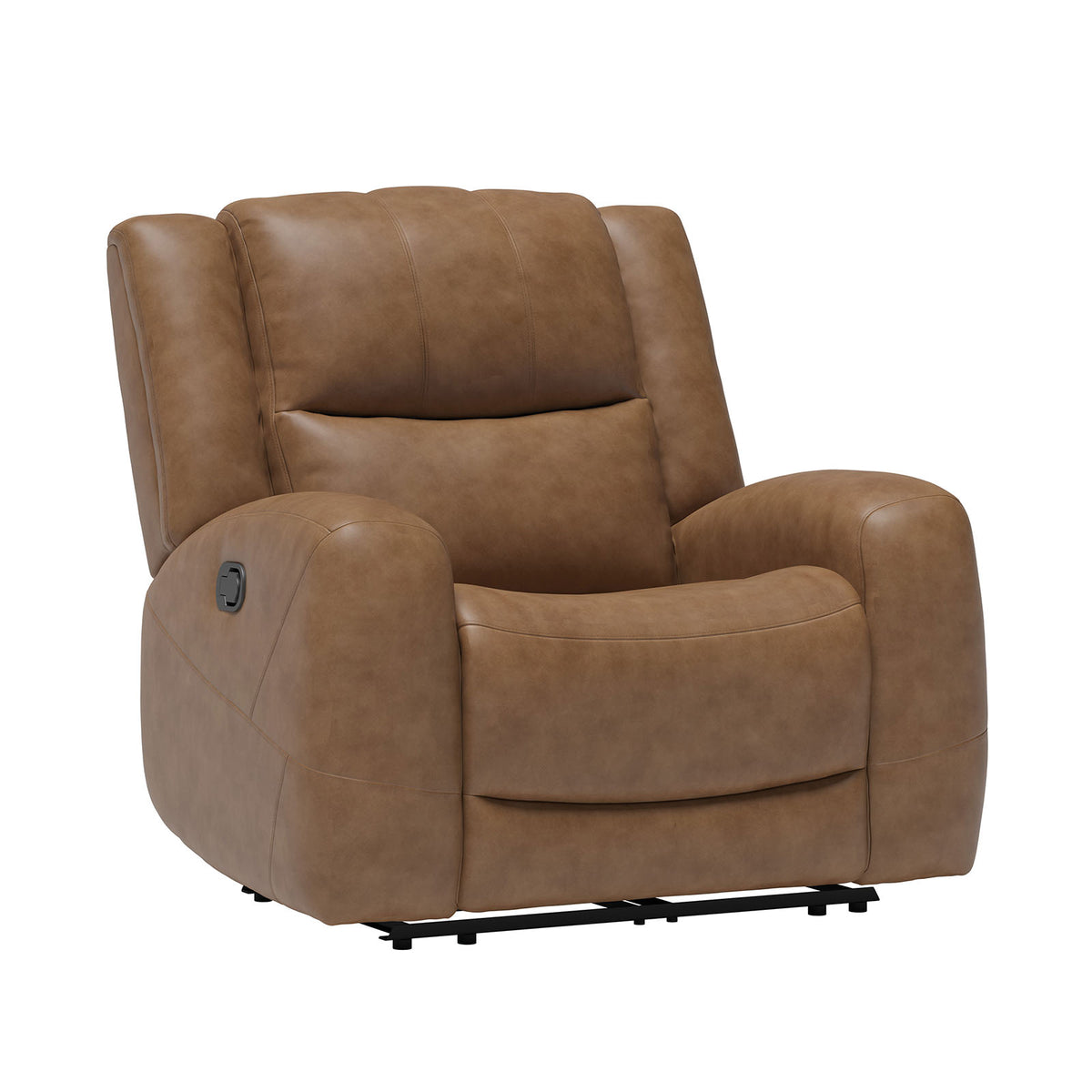 Leolinus Top Grain Leather Reclining Sectional, Sofa, Loveseat & Recliner - Contour Arms in Brown – Brown, view 6